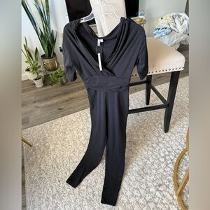 NWT ASOS Classic Black Ankle Faux Wrap Jumpsuit Short Sleeve, Black, Size 6